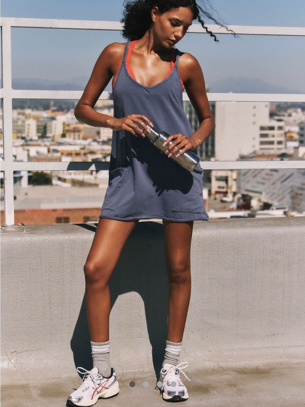 Free People Hot Shot Mini Dress in Heather Gray